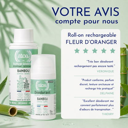 ATOA - Lot Roll-on + Recharge déodorant Bambou - COSMOS ORGANIC