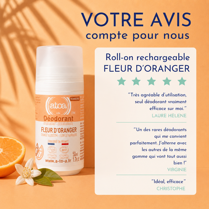 ATOA - RECHARGE Roll on déodorant Fleur d'Oranger - COSMOS ORGANIC