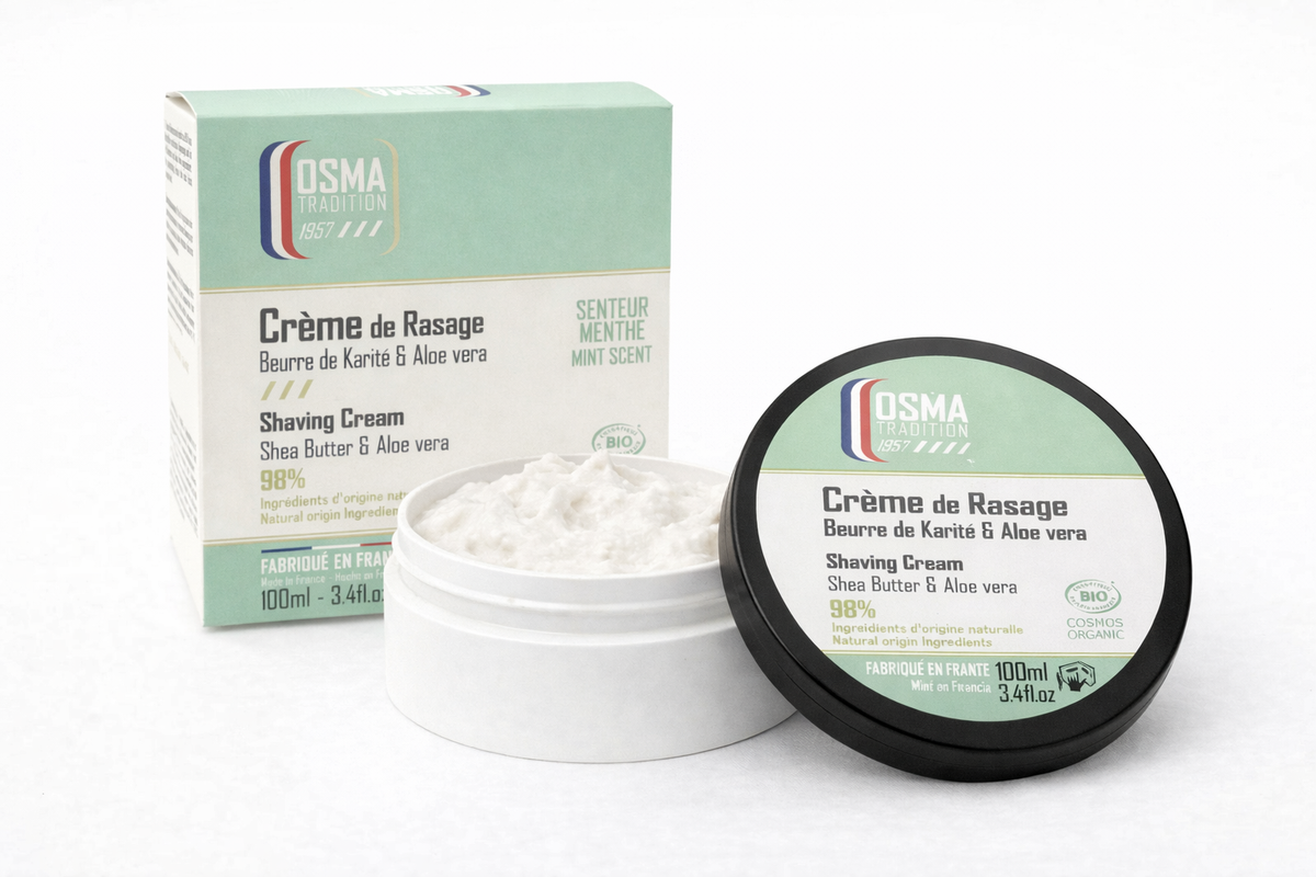 OSMA TRADITION - Crème de Rasage - MENTHE - certifiée COSMOS ORGANIC