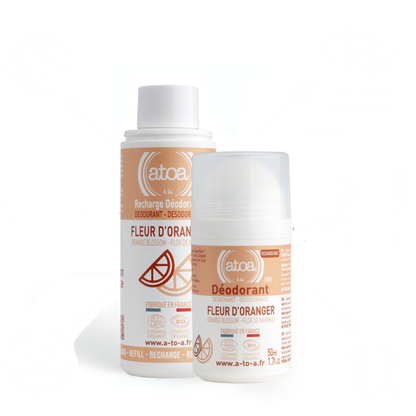 ATOA - Lot Roll-on + Recharge déodorant Fleur d'Oranger - COSMOS ORGANIC